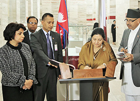 President of Nepal Visits Qatar National Library