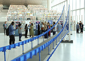 Visitors help complete world’s longest bridge built from LEGO® bricks at Qatar National Library