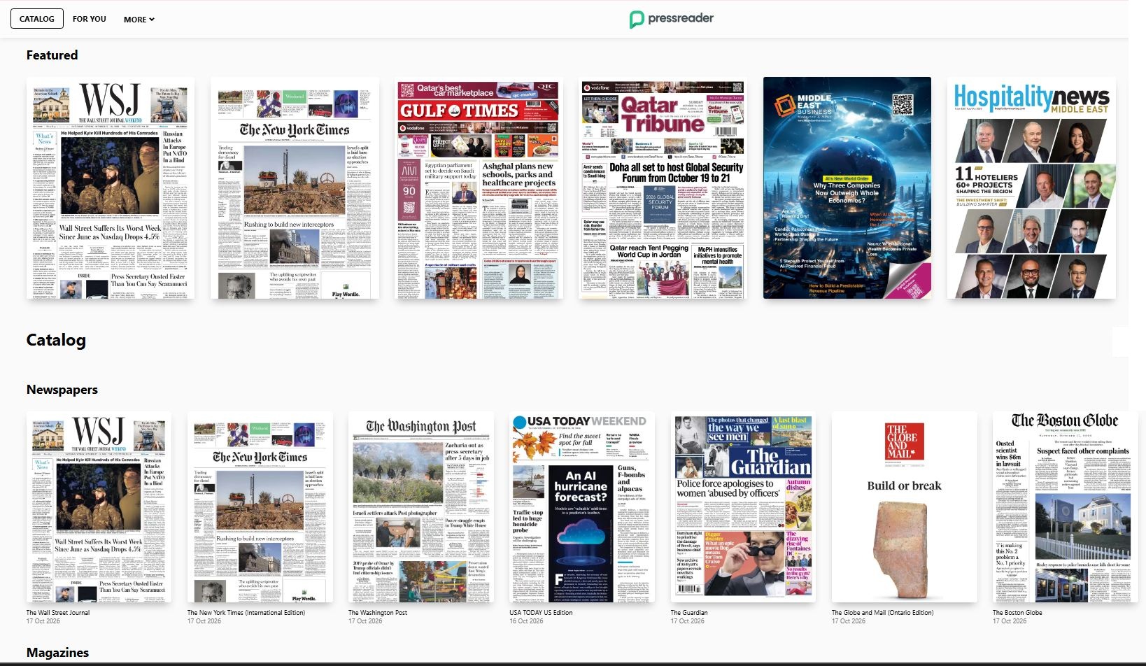 PresReader home page